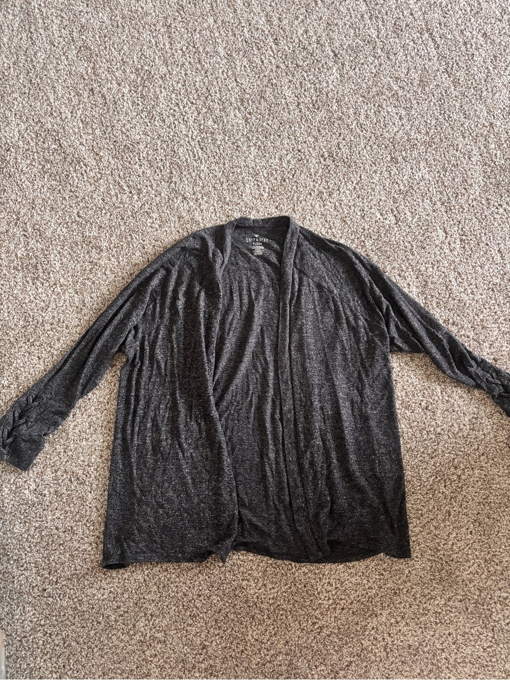 American Eagle Outfitters Soft & Sexy Plush Charcoal Knit Cardigan